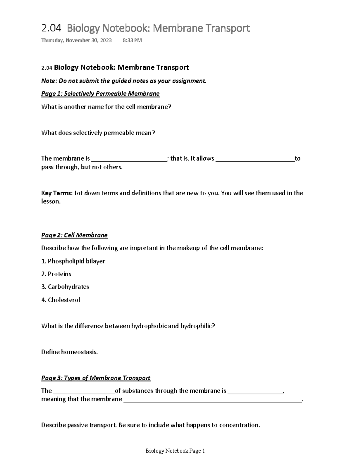 biology-notebook-page-1-selectively-permeable-membrane-what-is