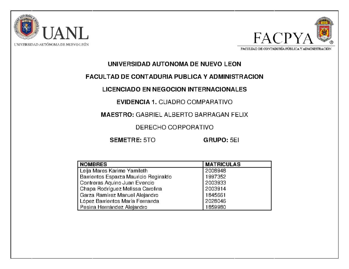 Equipo 7 Evidencia 1 - ... - UNIVERSIDAD AUTONOMA DE NUEVO LEON ...