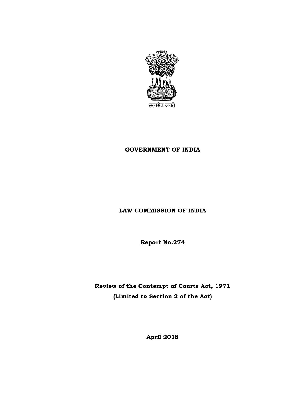 The Contempt Of Courts Act 1971 Review April 2018 Report 274   Thumb 1200 1697 