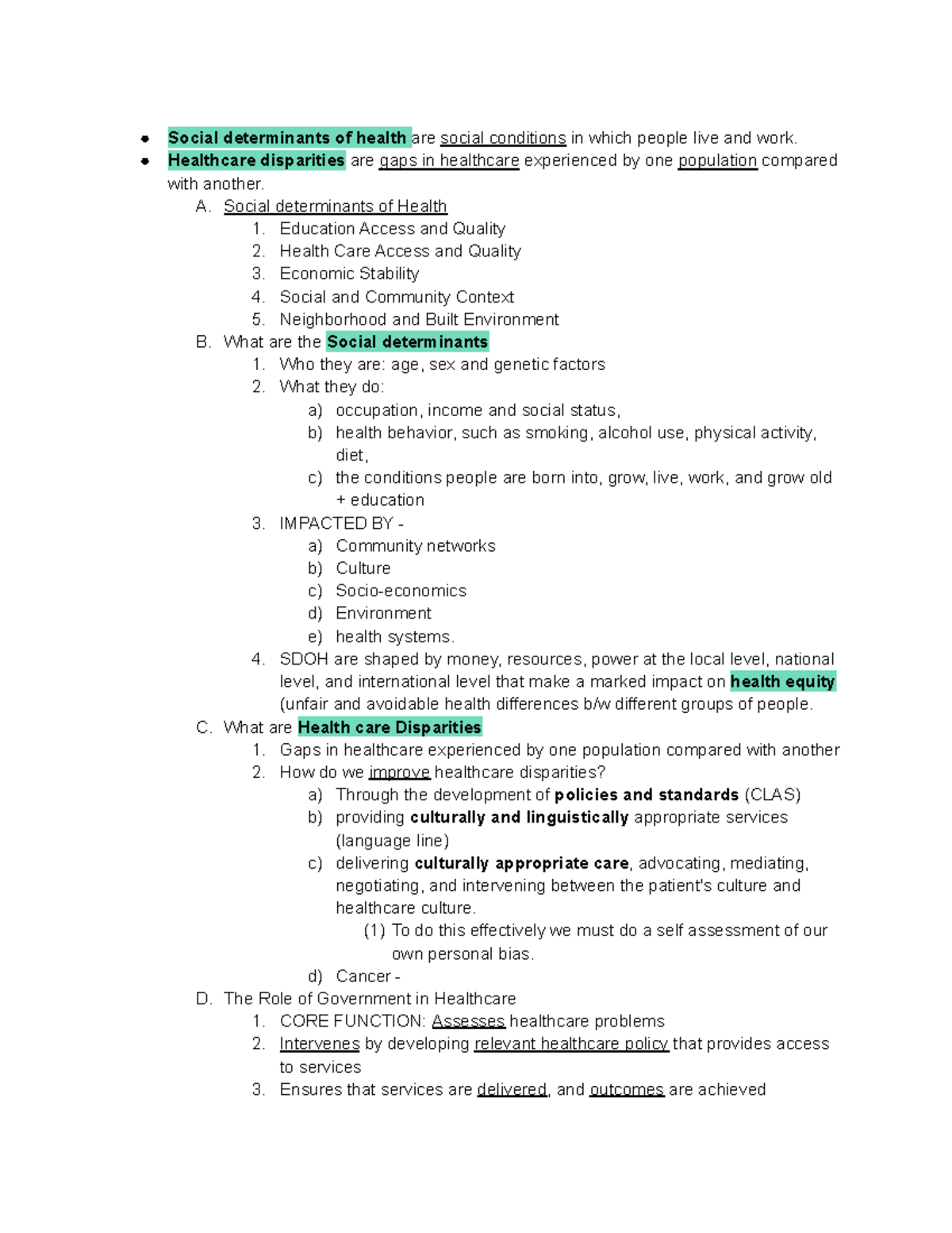 Week 2 - Week 2 Lecture Notes - Social Determinants Of Health Are ...