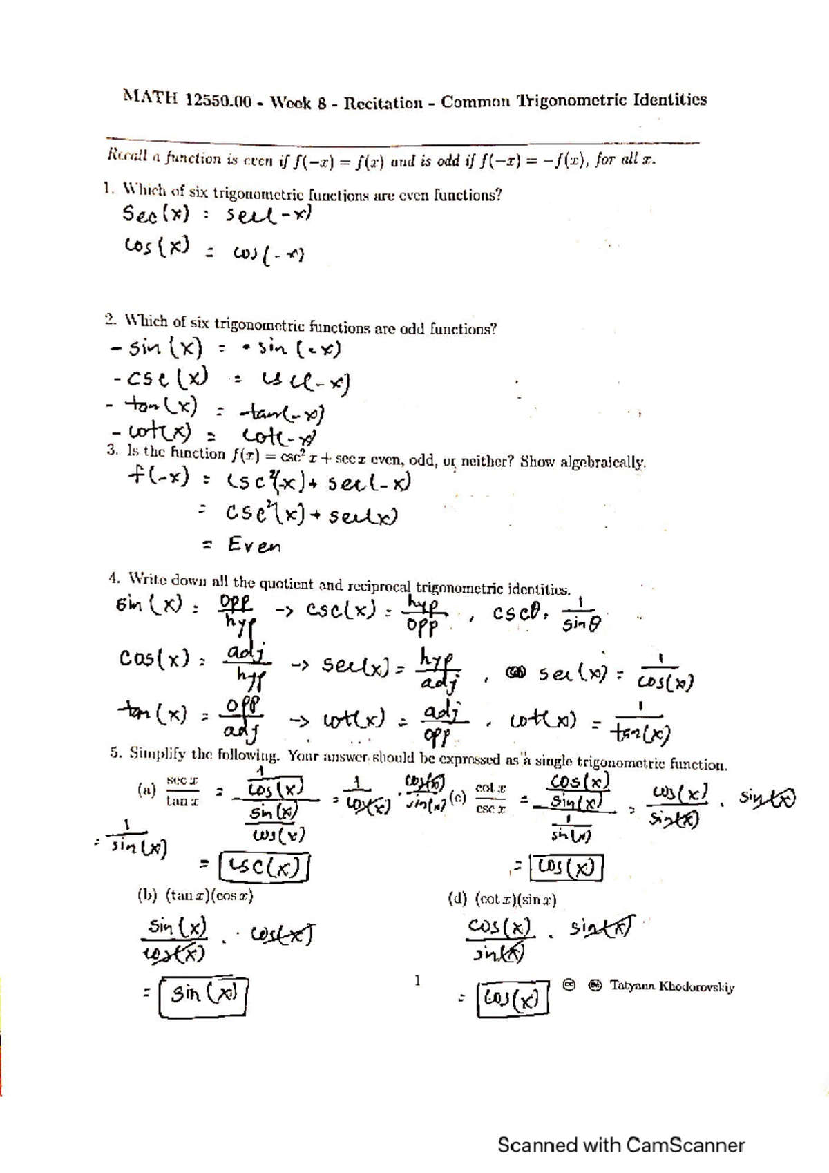 Recitation 8 - Practices on each week's lecture topics. - MATH 125 ...