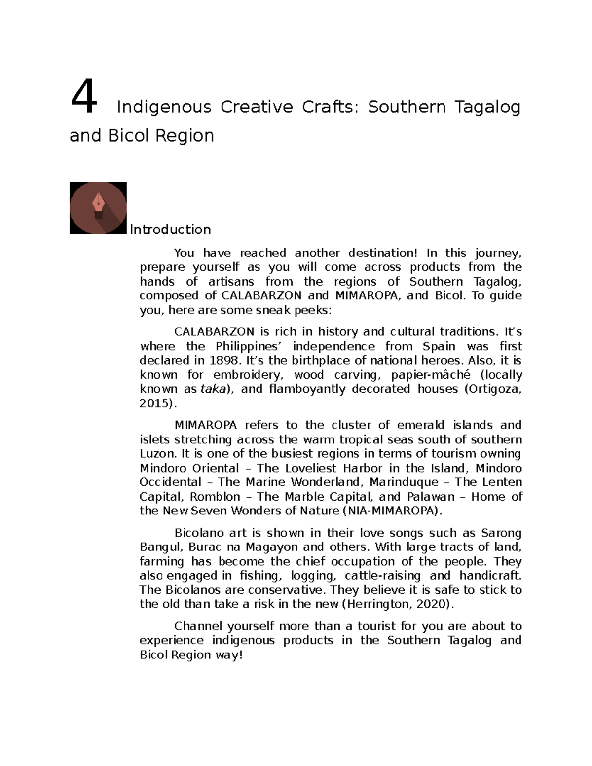 SouthernTagalogandBicolRegion 4 Indigenous Creative Crafts