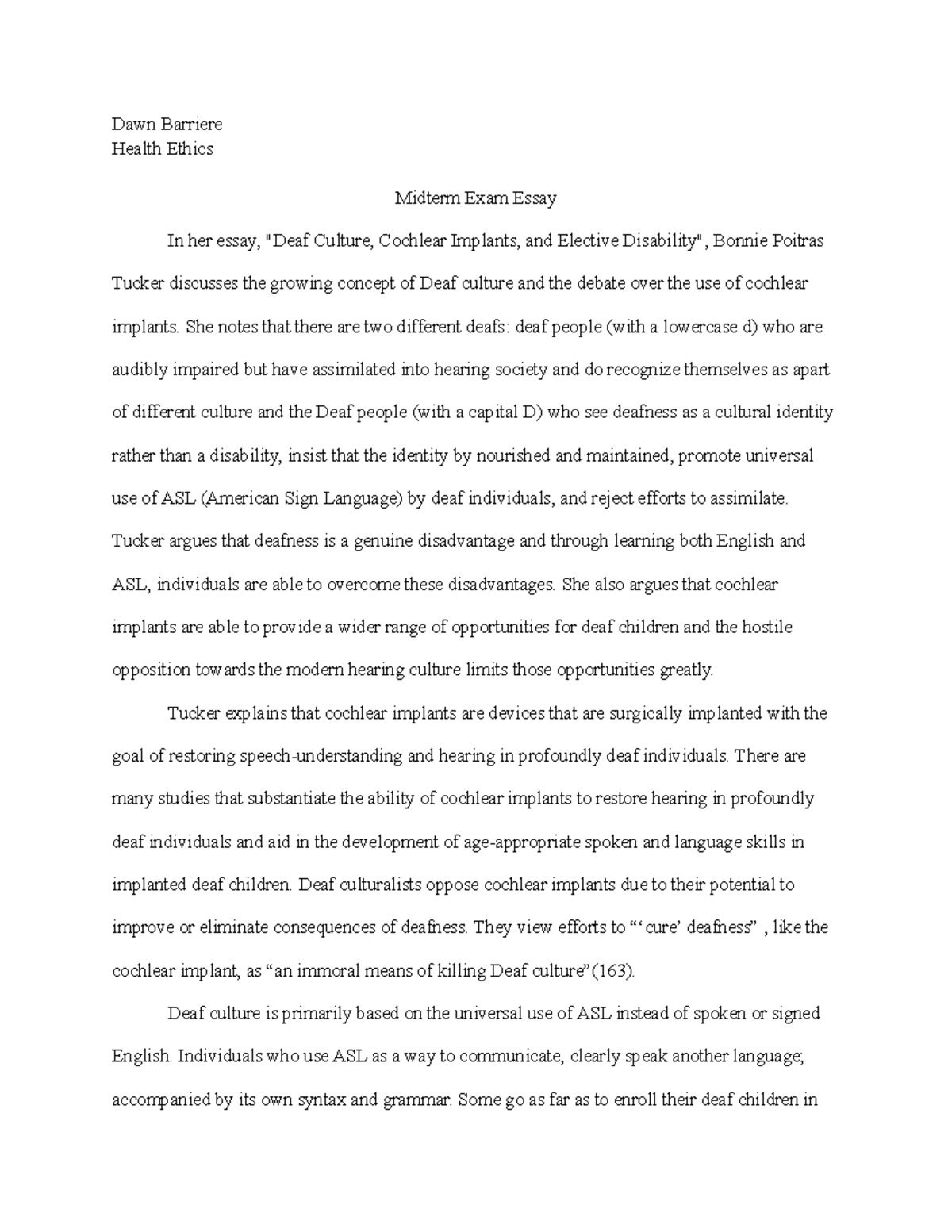 essay on deaf culture