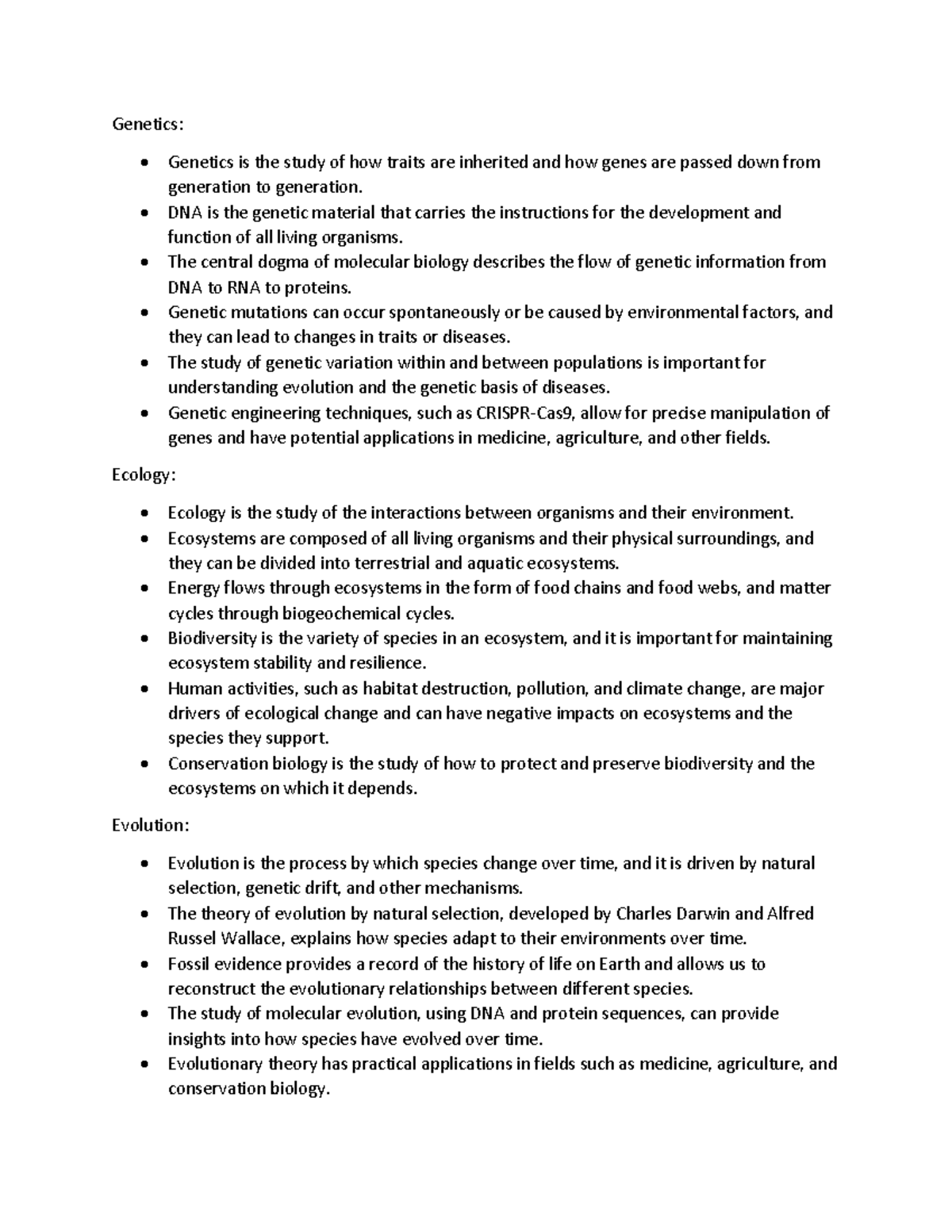 Bio - Bio - Genetics: Genetics is the study of how traits are inherited ...