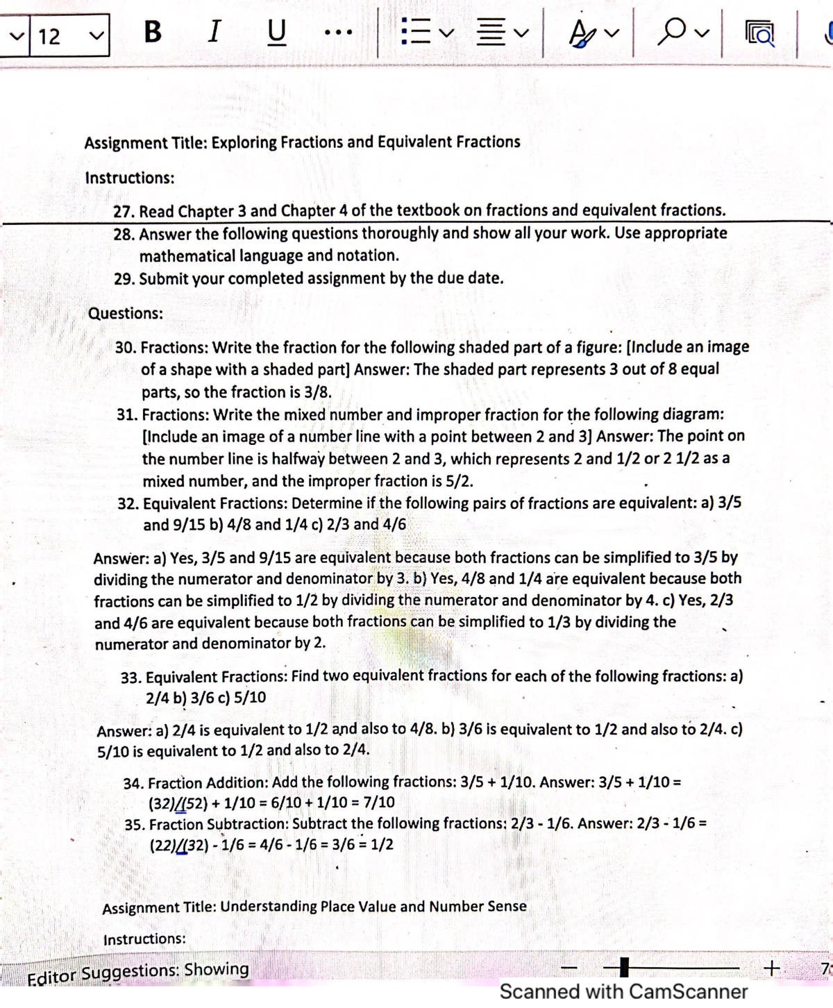 Hw 5 - Course Math 171 Homework assignment Topic Exploring Fractions ...