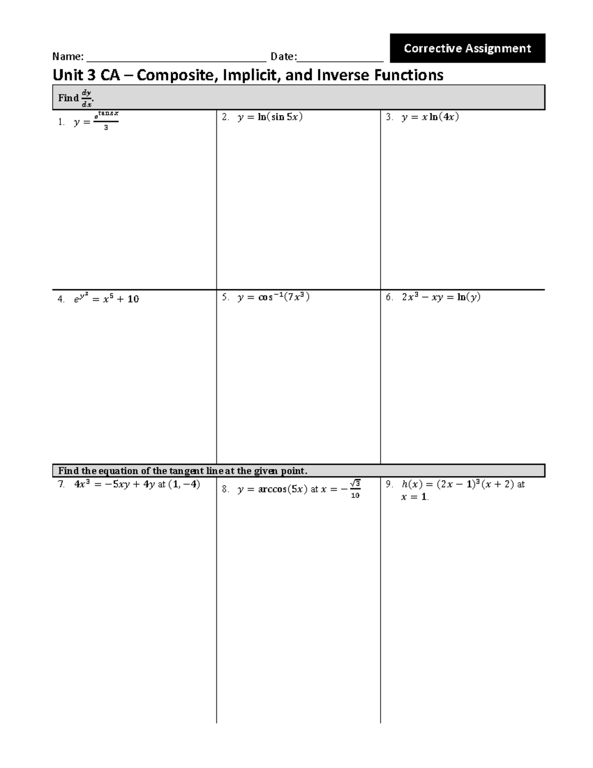 9.3 corrective assignment the number e