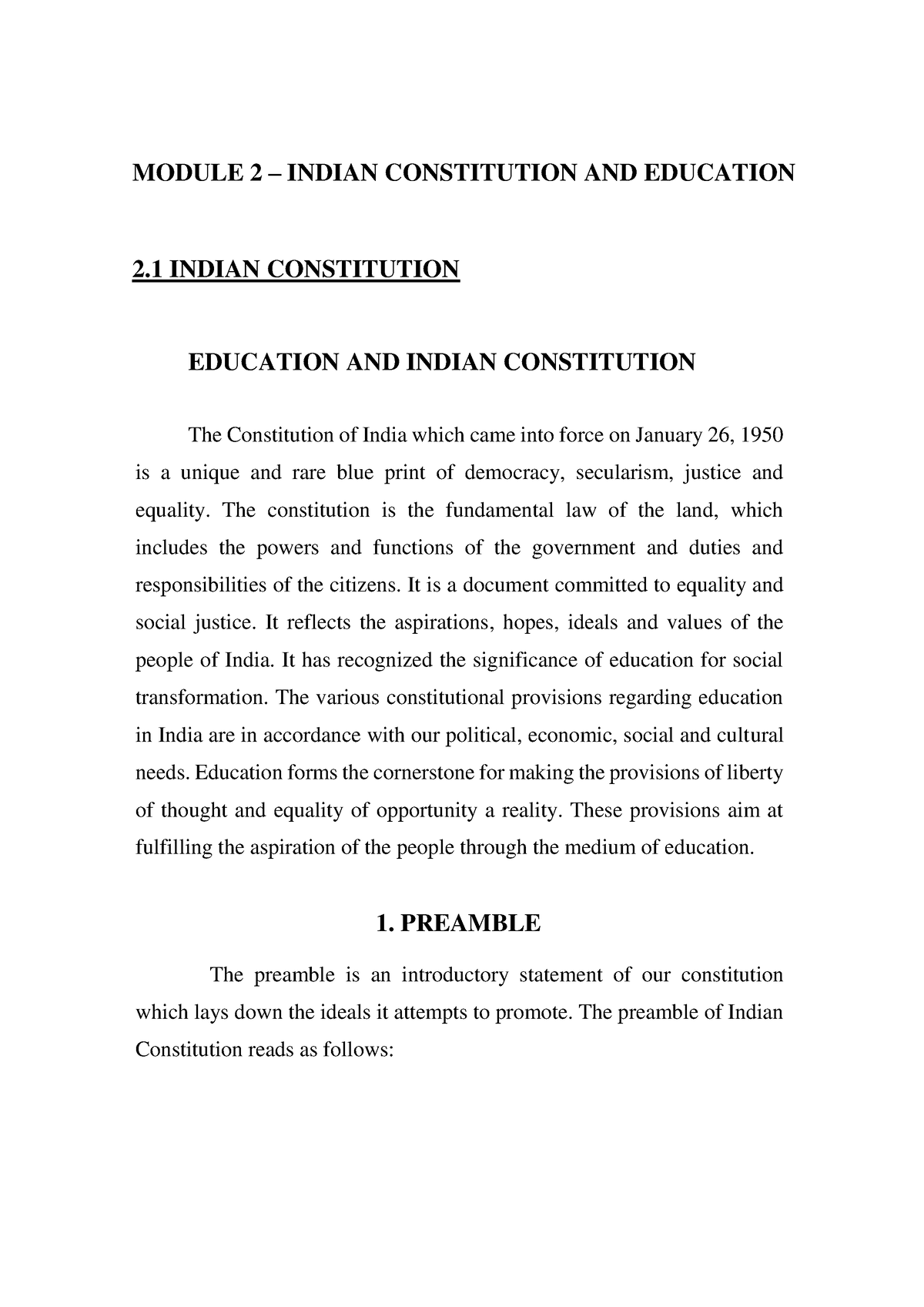 assignment on education in the indian constitution introduction