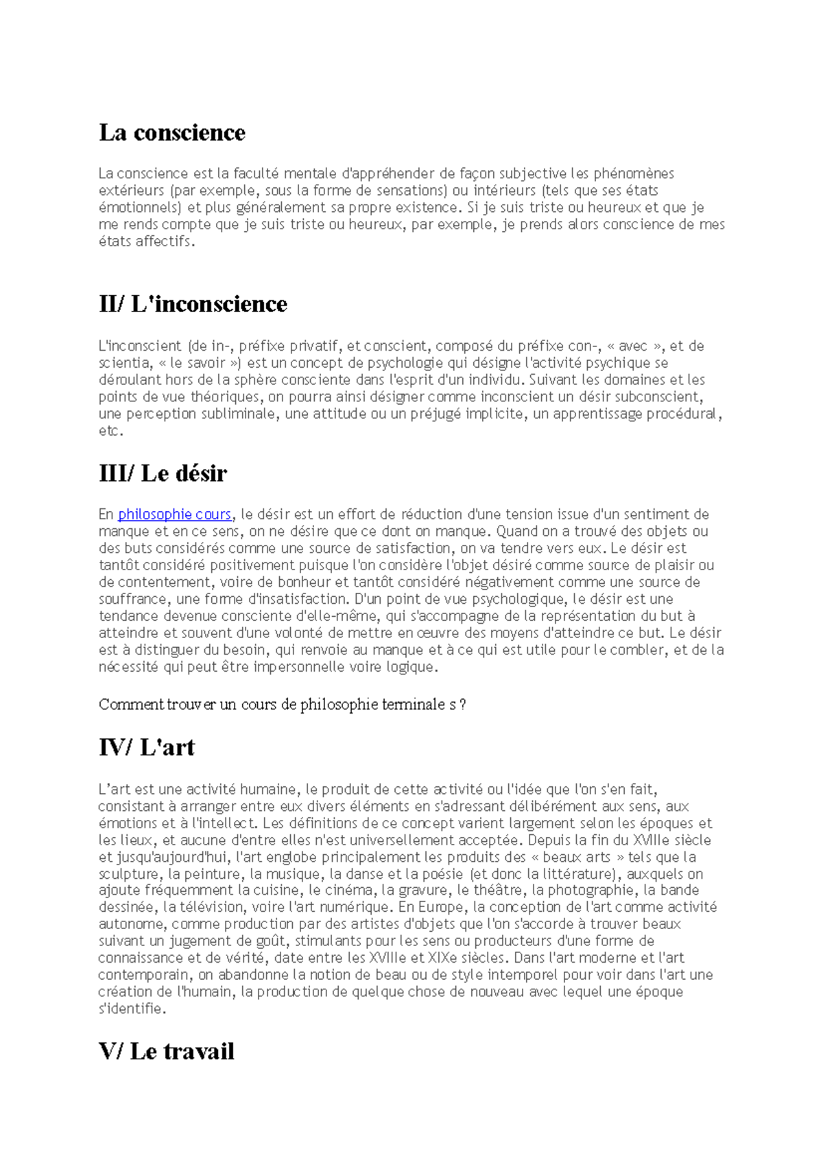 La conscience - cours de philosophie d'introduction aux thèmes - La ...
