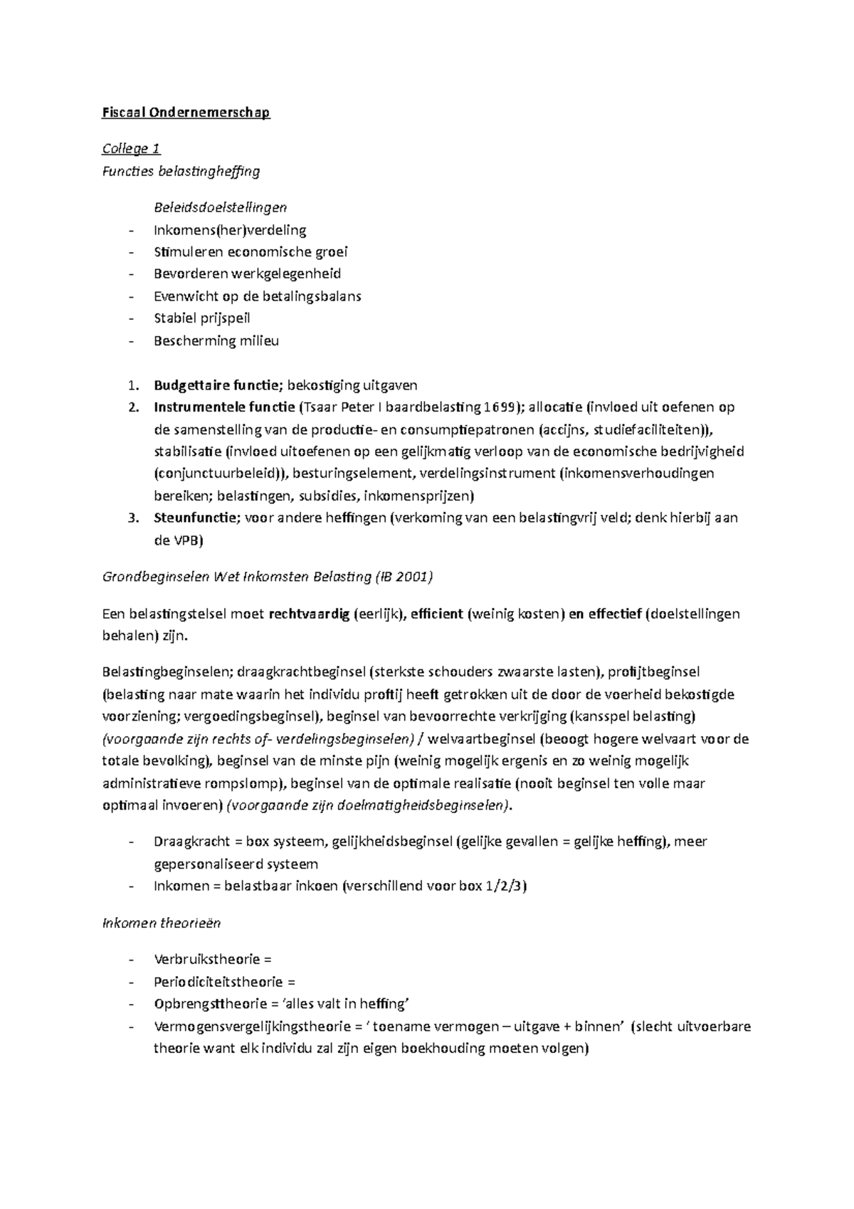 Samenvatting Elementair Belastingrecht (ISBN 9789013128710 ...