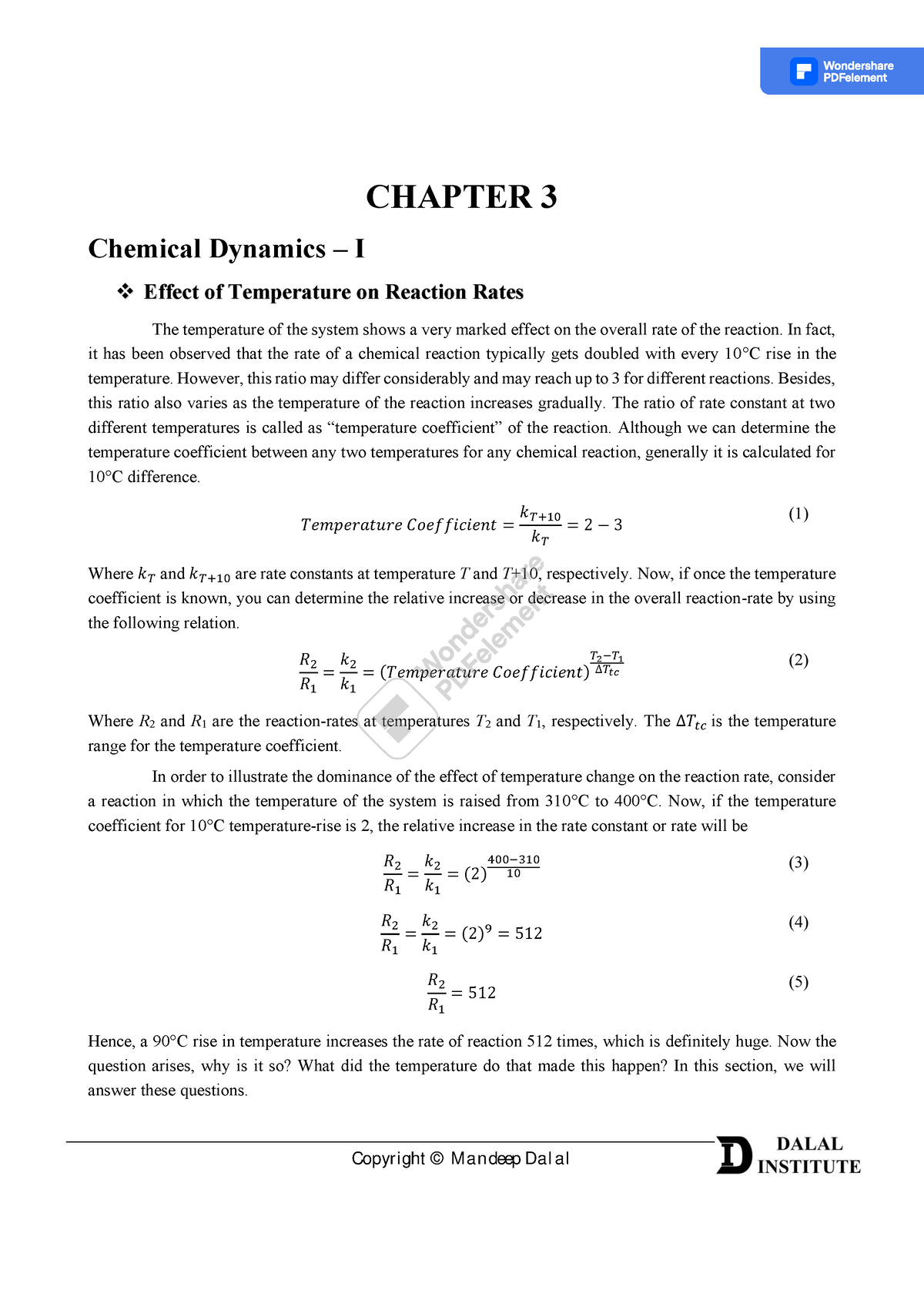 Lesson 7 Chemical-Dynamics-I - Copyright © Mandeep Dalal CHAPTER 3 ...