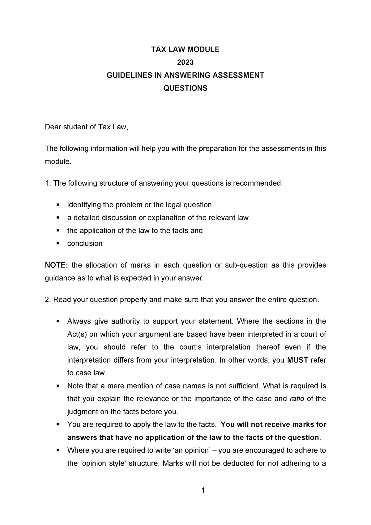 how-to-approach-questions-in-tax-law-2023-1-tax-law-module-2023