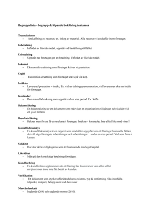 Kapitel 1 - Sammanfattning - Redovisning - Från Bokföring Till Analys ...