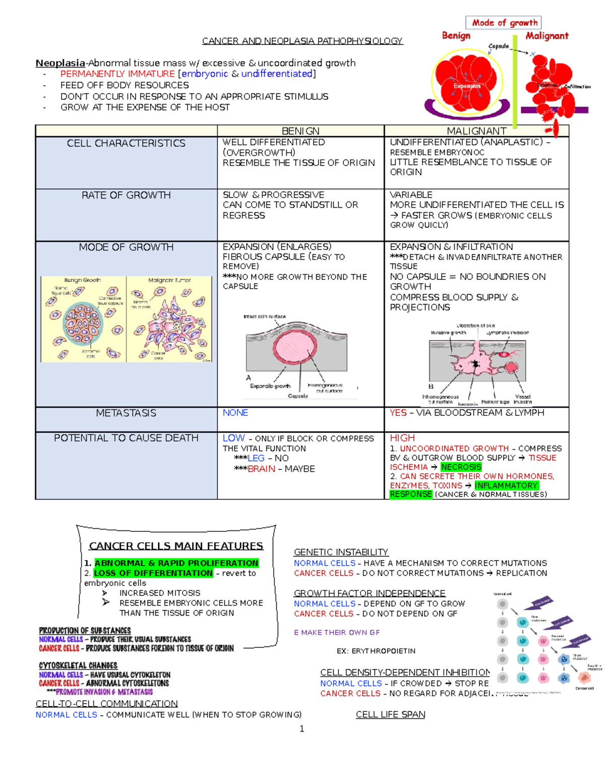 Patho 2 Cancer and Neoplasia student tb 05-22 - CANCER AND NEOPLASIA ...