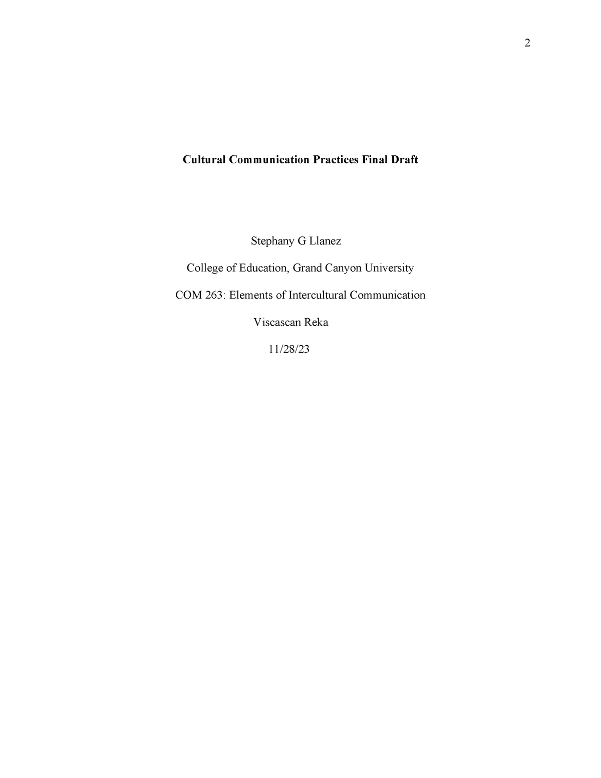 thesis on cultural communication