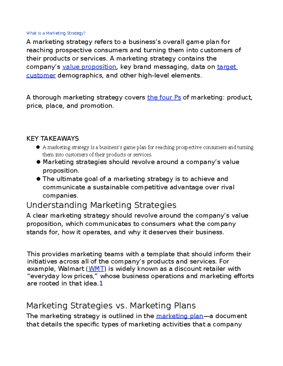 Marketing Strategy - Compilation of ideas - What Is a Marketing ...