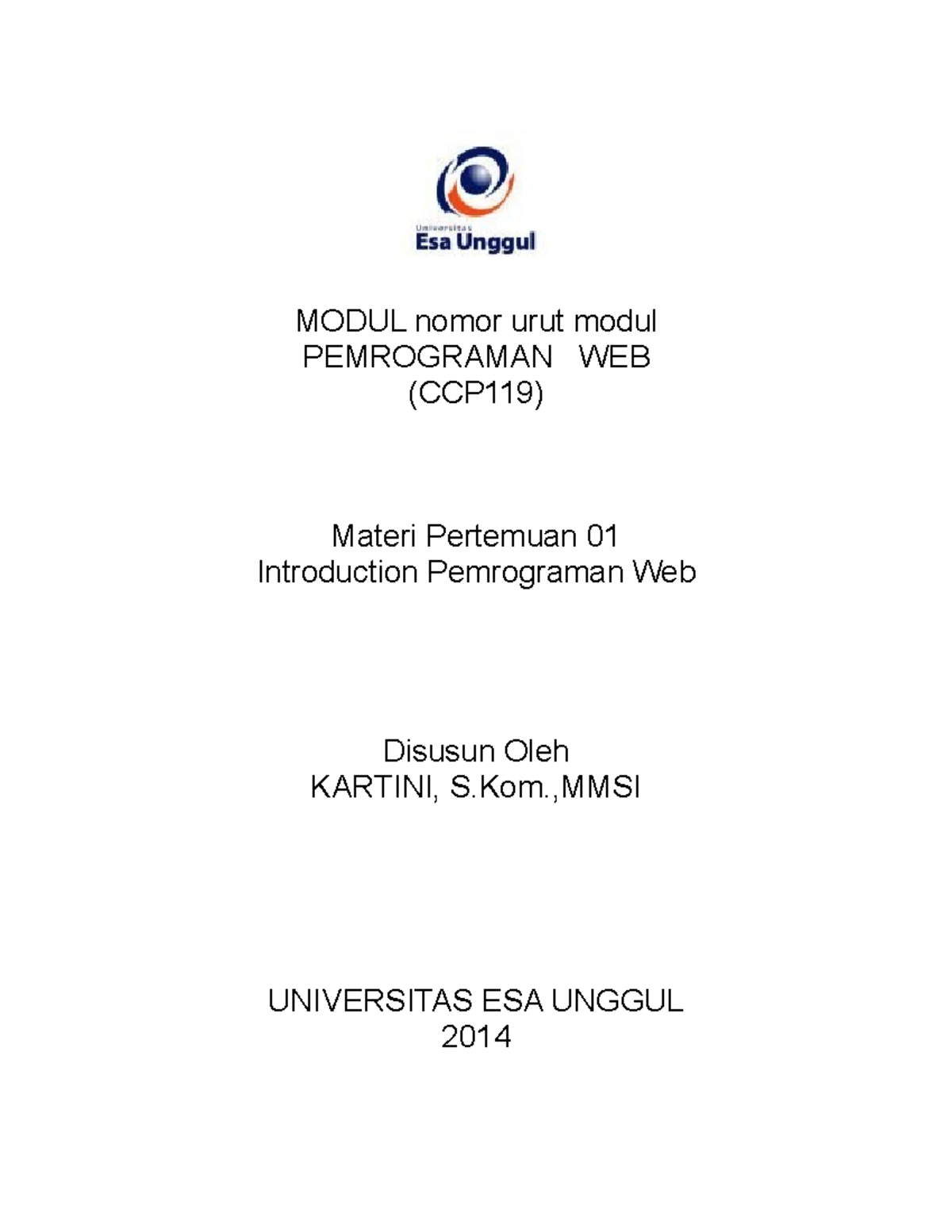 Modul-PBW-Pert01 - Modul - MODUL Nomor Urut Modul PEMROGRAMAN WEB ...