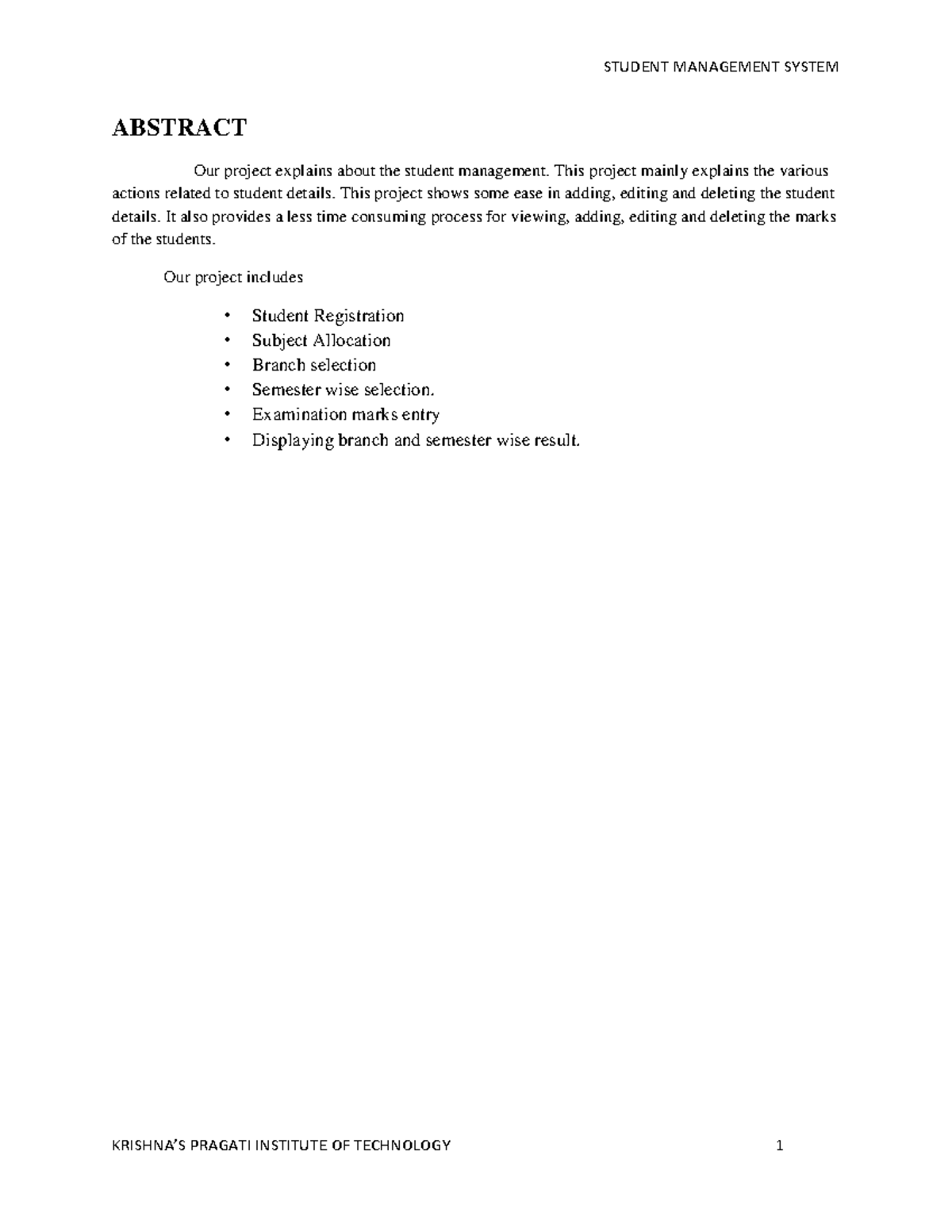 373590073 Student Management System Project Report - ABSTRACT Our ...