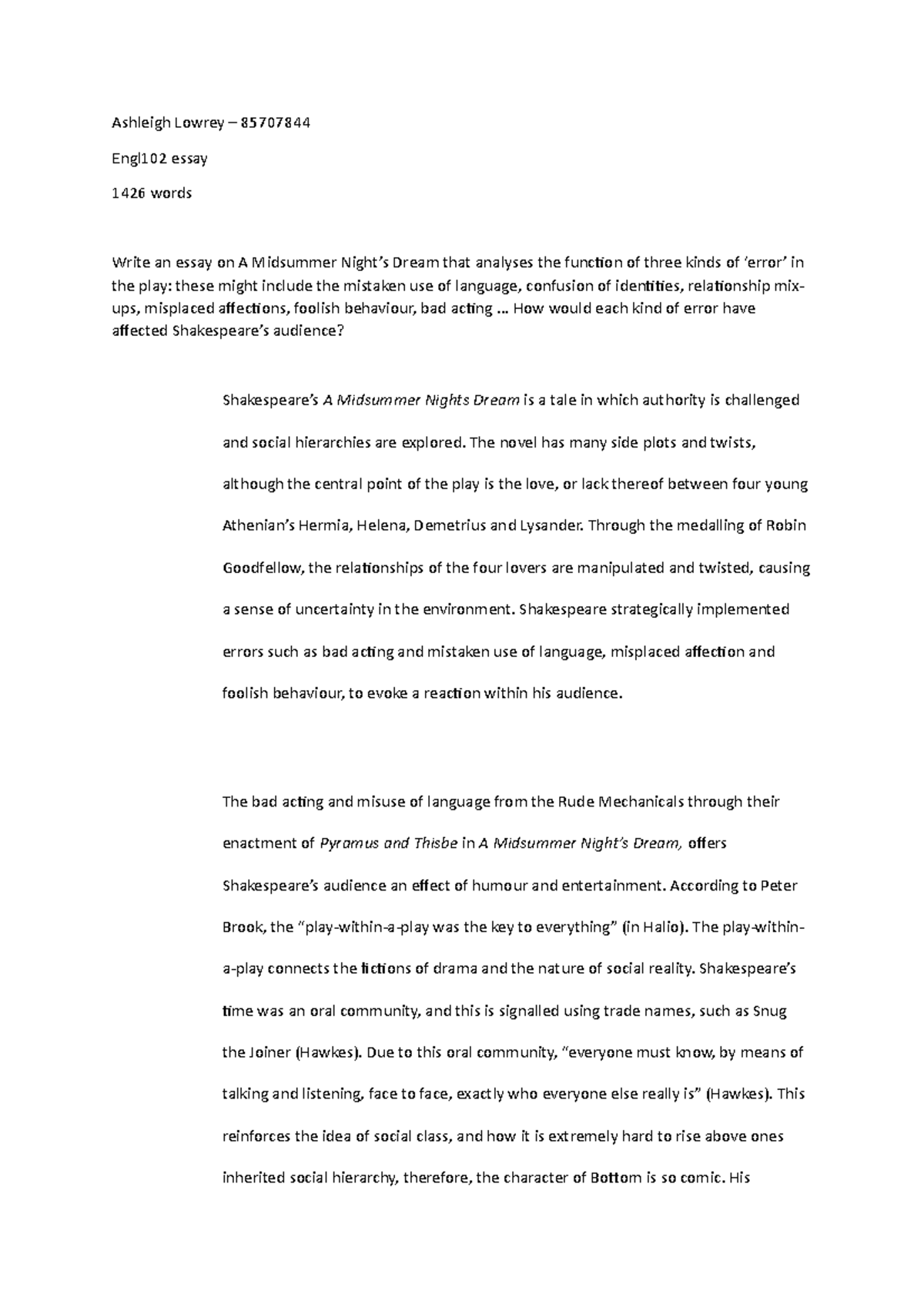 Midsummer night's dream setting significance picture