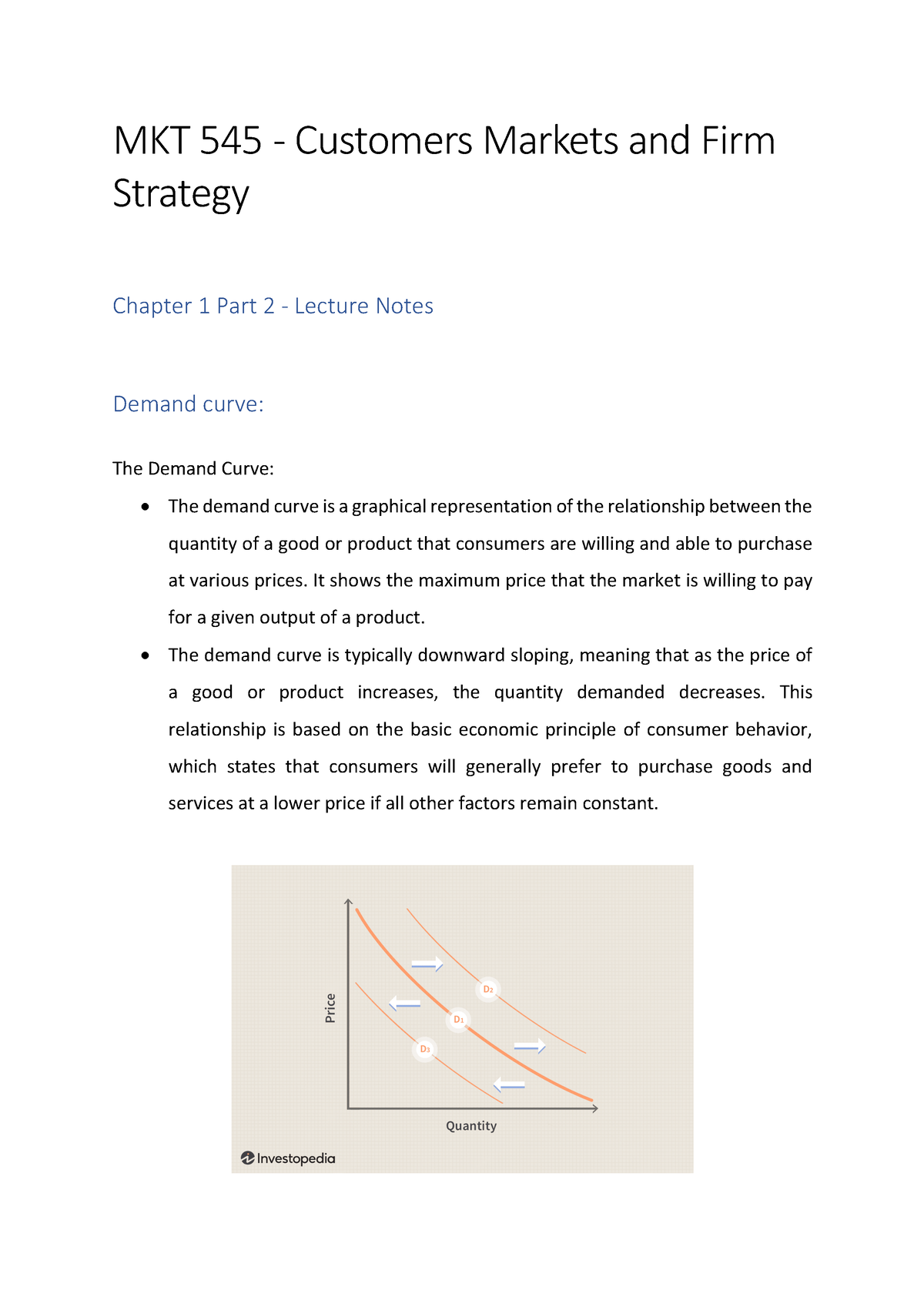 Mkt 545 Chapter 1 22 Lecture Notes Mkt 545 Customers Markets And Firm Strategy Chapter 5672