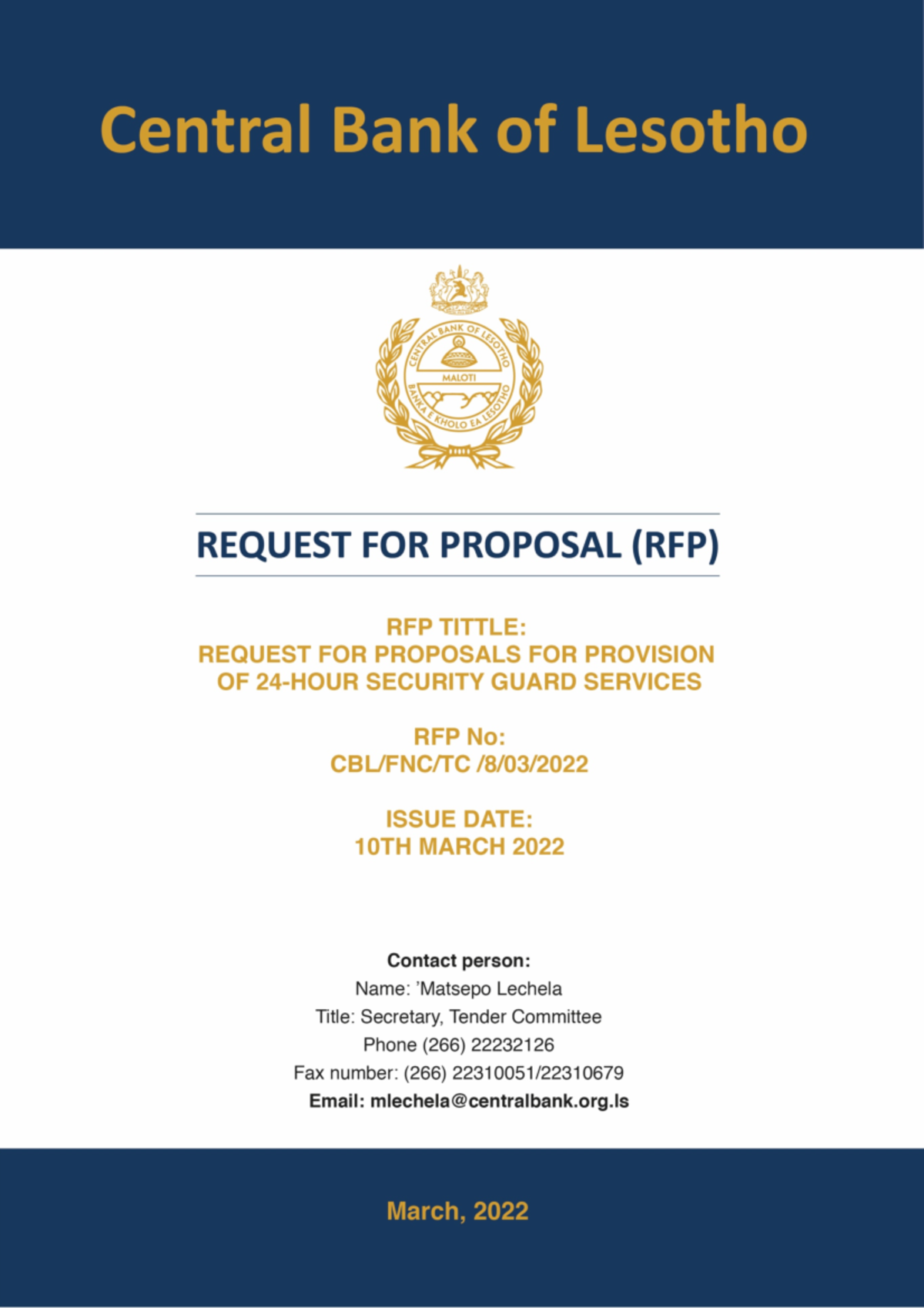 RFP-Security Services - TABLE OF CONTENTS INTRODUCTION TERMINOLOGY FOR ...