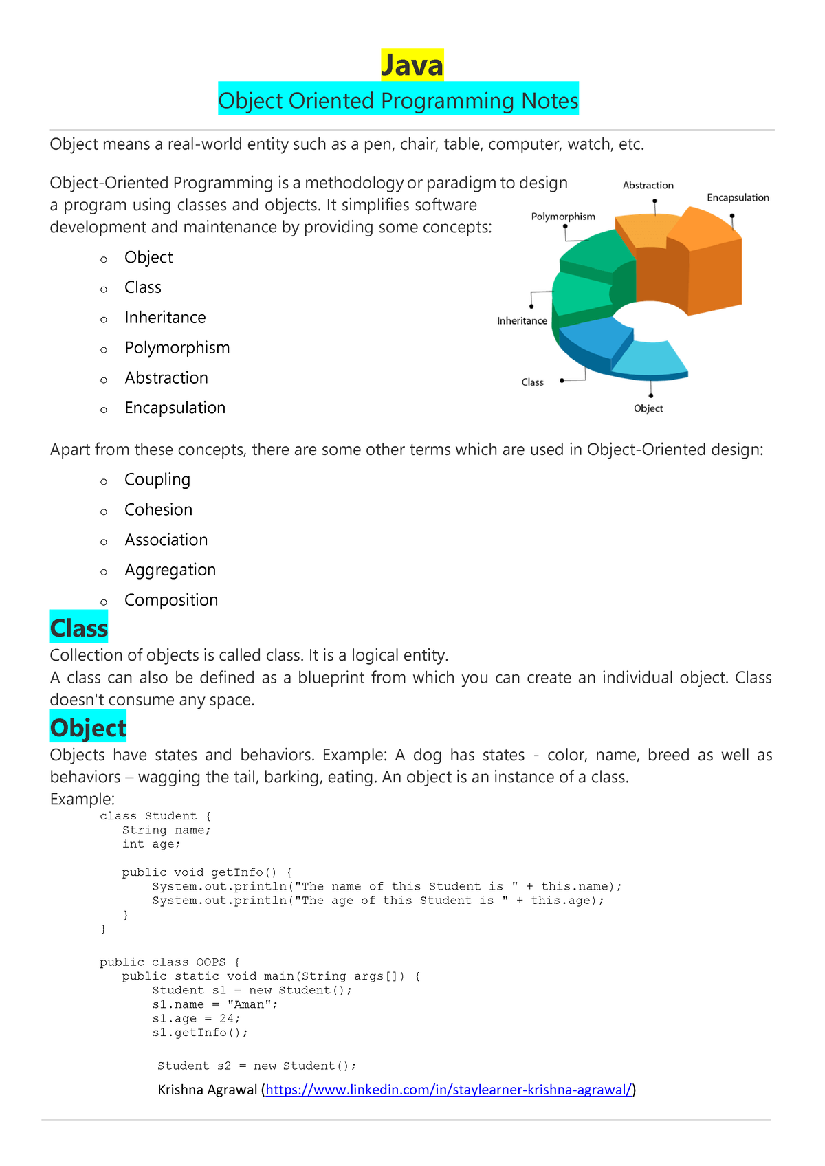 Java1 jntuh notes Java Object Oriented Programming Notes