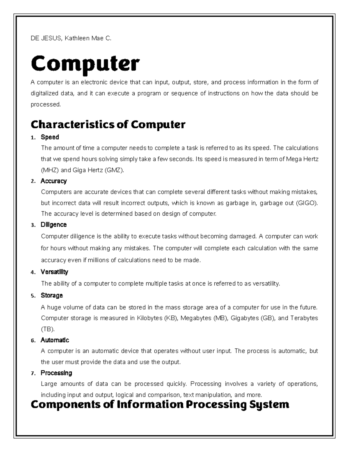 Introduction To Ict - Living In The It Era - De Jesus, Kathleen Mae C 