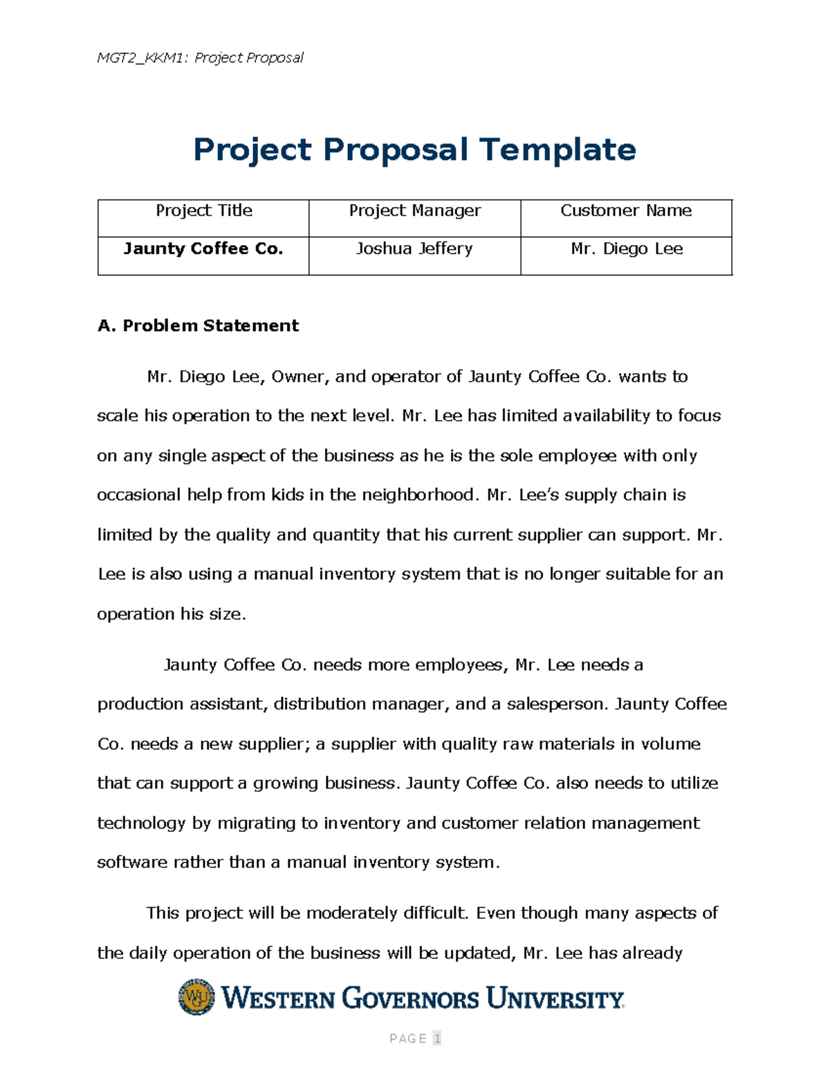 MGT2 Task 1 - MGT2 Task 1 - MGT2_KKM1: Project Proposal Project ...