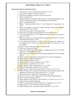 32 Labour Law-II - Labour and Industrial Law Paper II - MU - Studocu