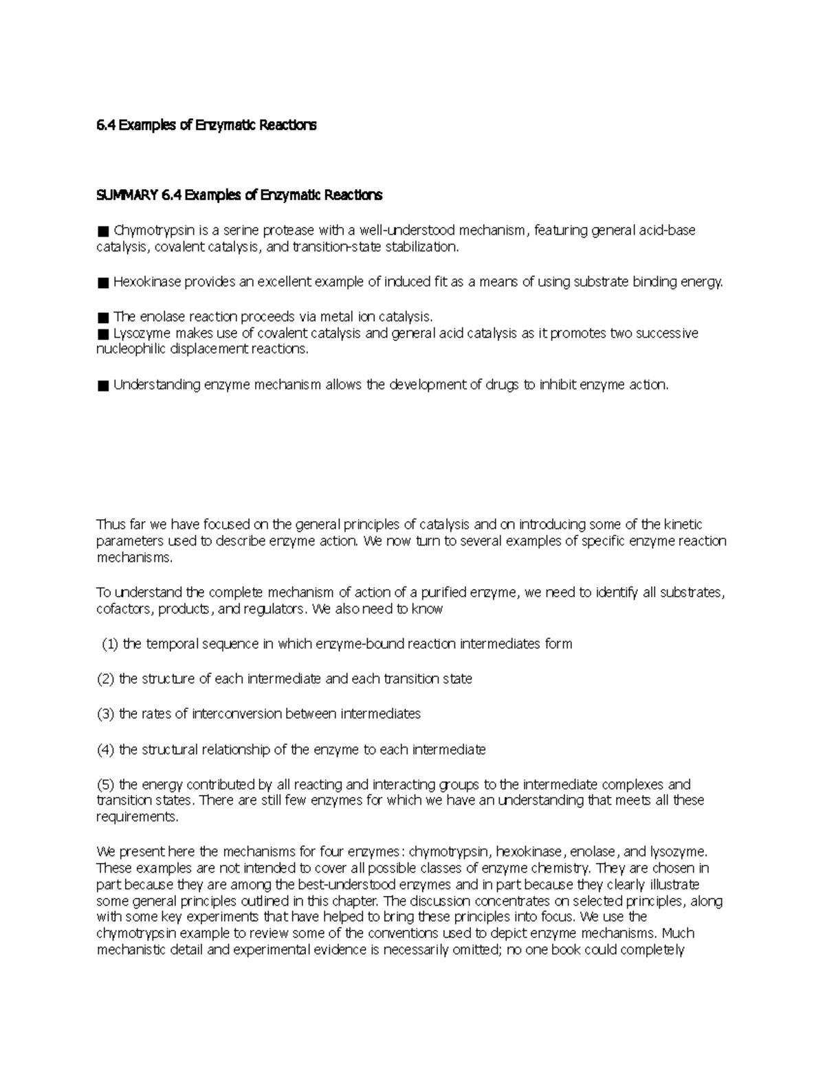 Chapter #6.4 - Examples Of Enzymatic Reactions Lecture 30 - 4 Examples ...