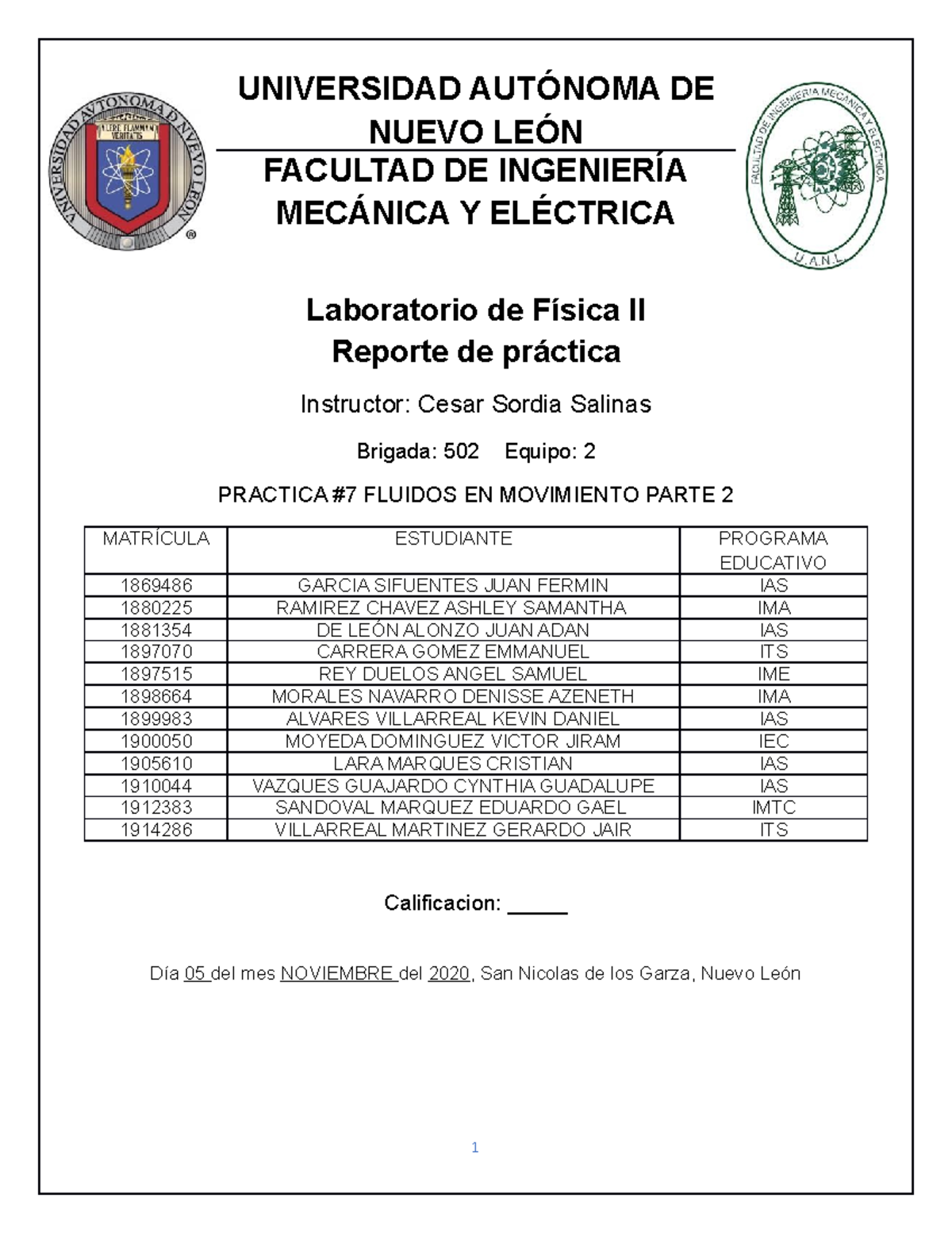 Reporte 7 LAB Fisica 2 - Son Con El Ingeniero Cesar Sordia ...