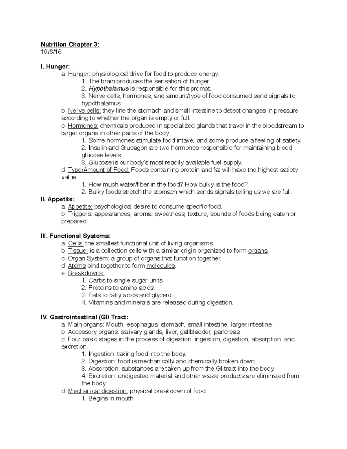 ESS 3 Chapter 3 - Textbook And Lecture Notes - Nutrition Chapter 3: 10 ...