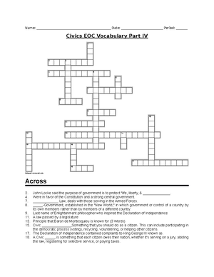 Study Guide Answer Key - CIVICS EOC PRACTICE MATERIAL - Study Guide ...