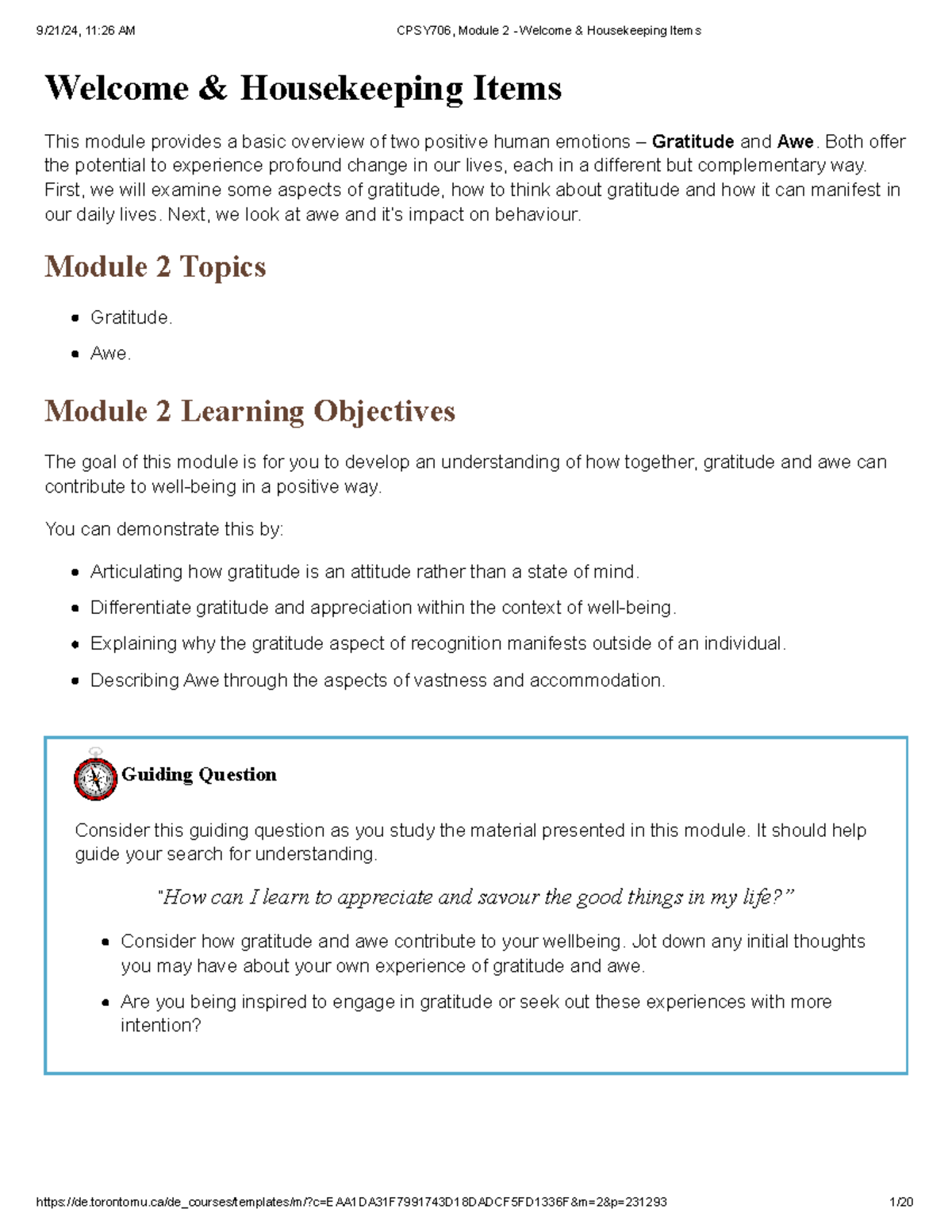 CPSY706, Module 2 - Welcome & Housekeeping Items - Welcome ...