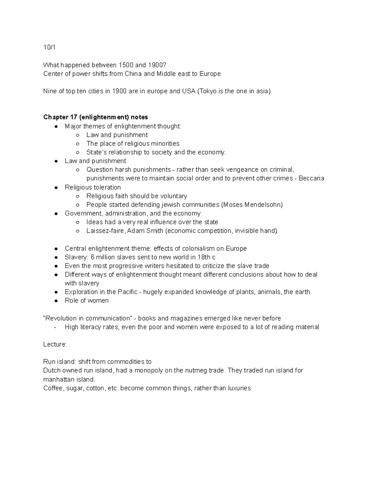 Week 1 - Lecture notes Week 1 - HIST 1C - UCLA - Studocu