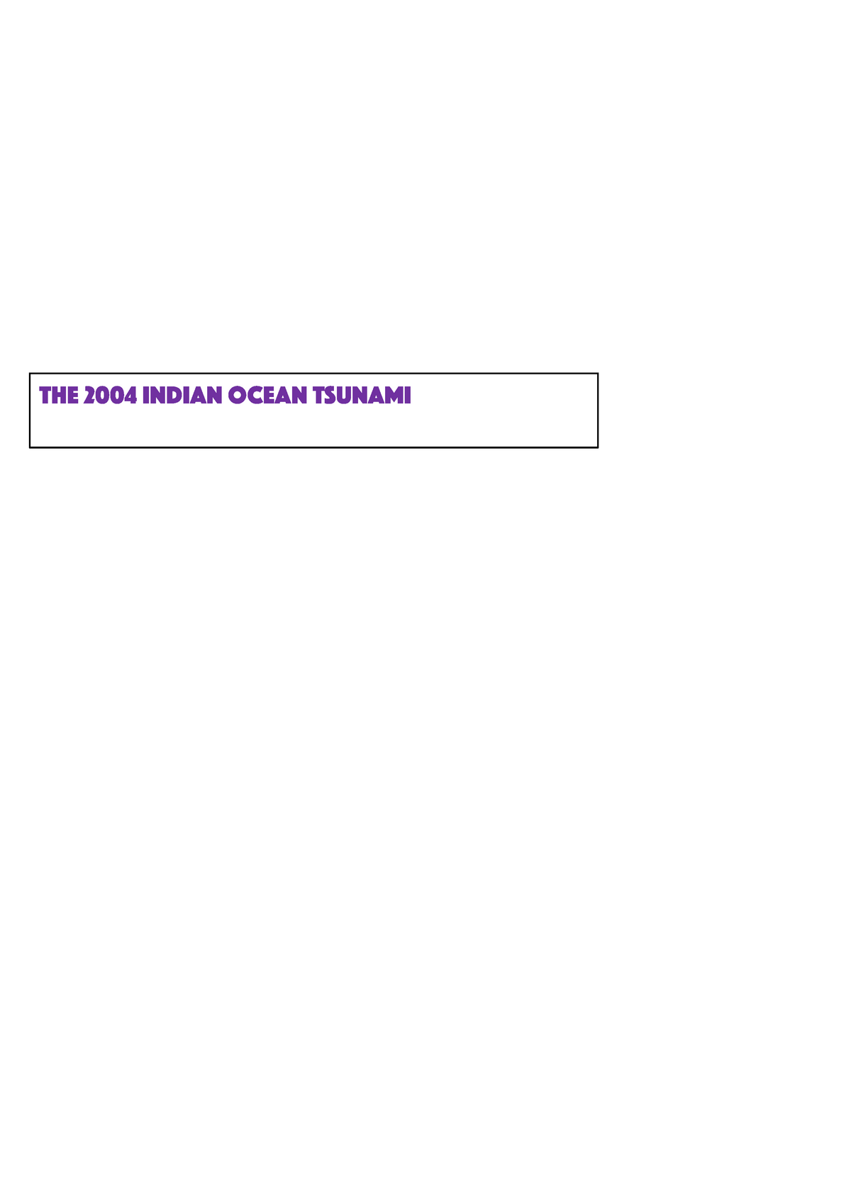 indian ocean tsunami essay