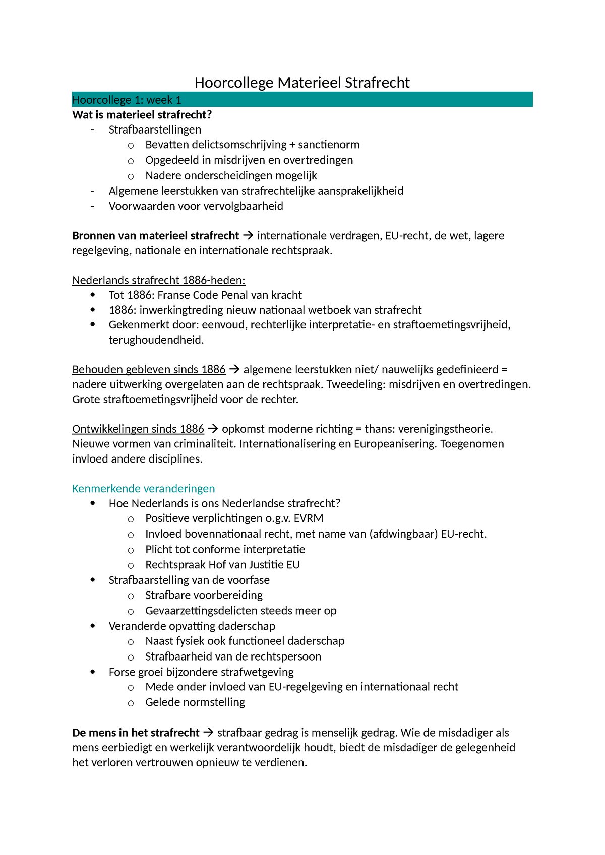 Hoorcollege Materieel Strafrecht - Hoorcollege Materieel Strafrecht ...