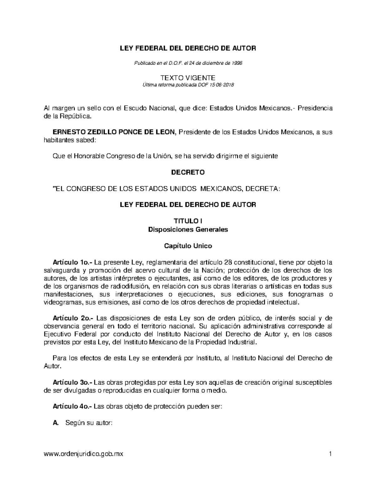 Ley Fed Der de autor - APUNTES - LEY FEDERAL DEL DERECHO DE AUTOR ...