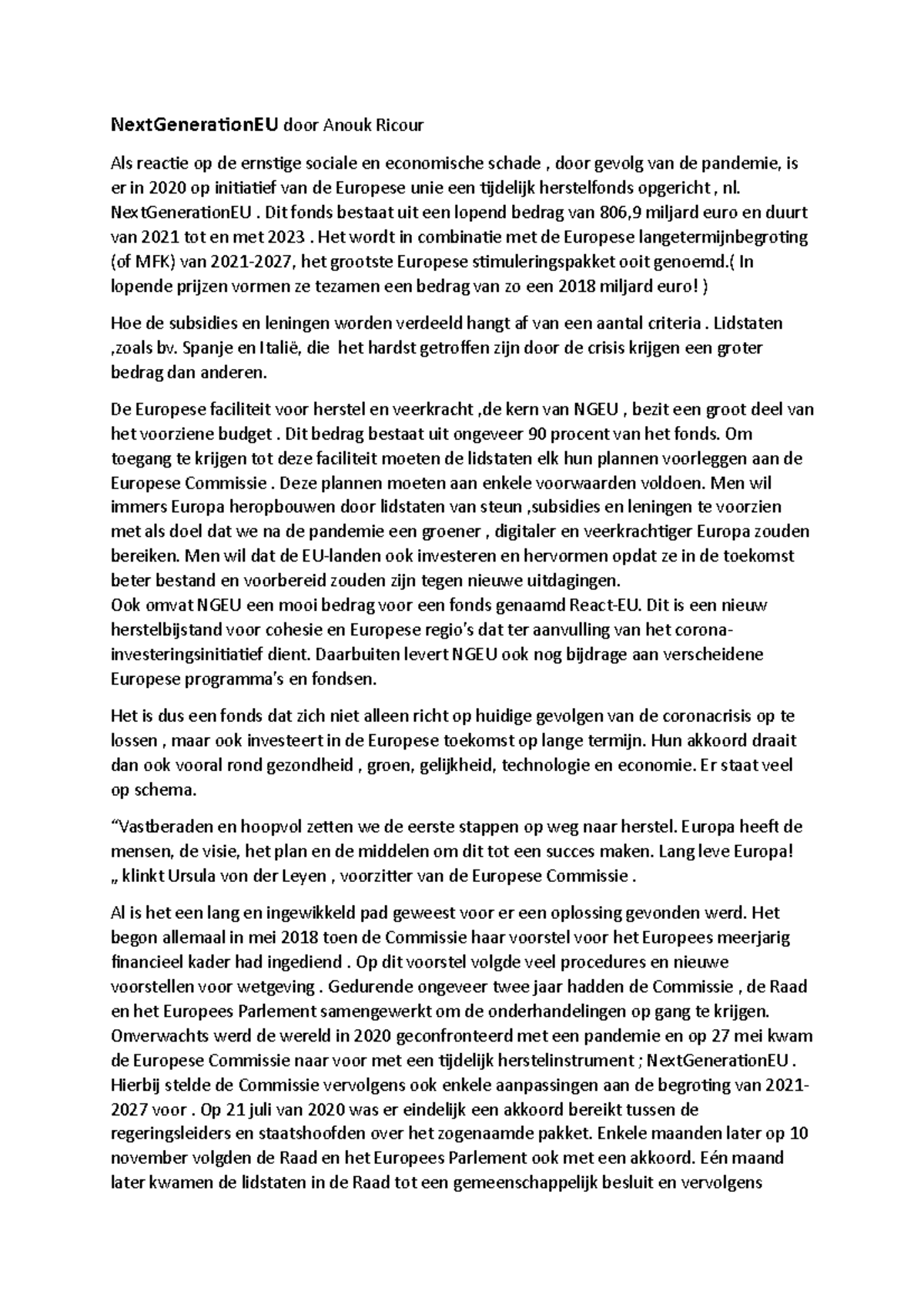 Next Generation EU door Anouk Ricour - NextGenerationEU door Anouk ...