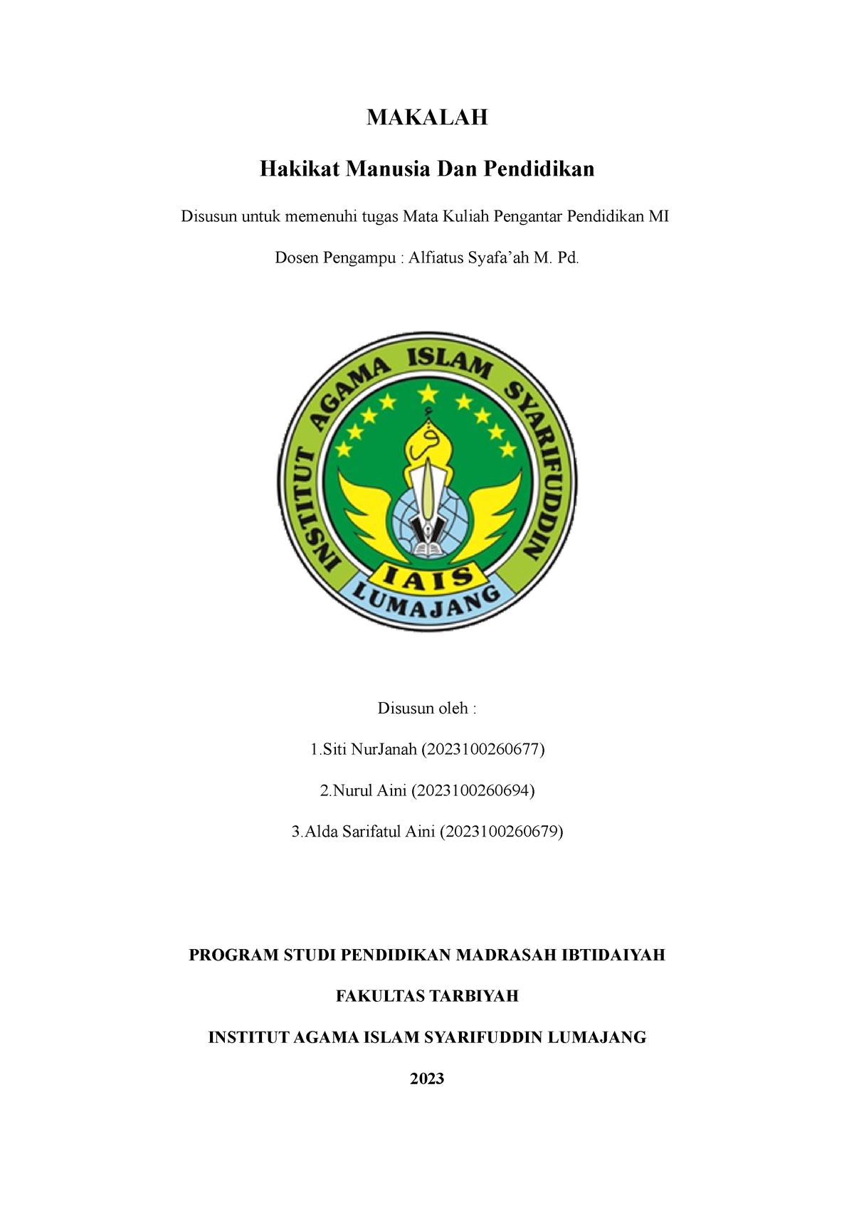 Makalah Hakikat Dan Pendidikan (1) (6) - MAKALAH Hakikat Manusia Dan ...