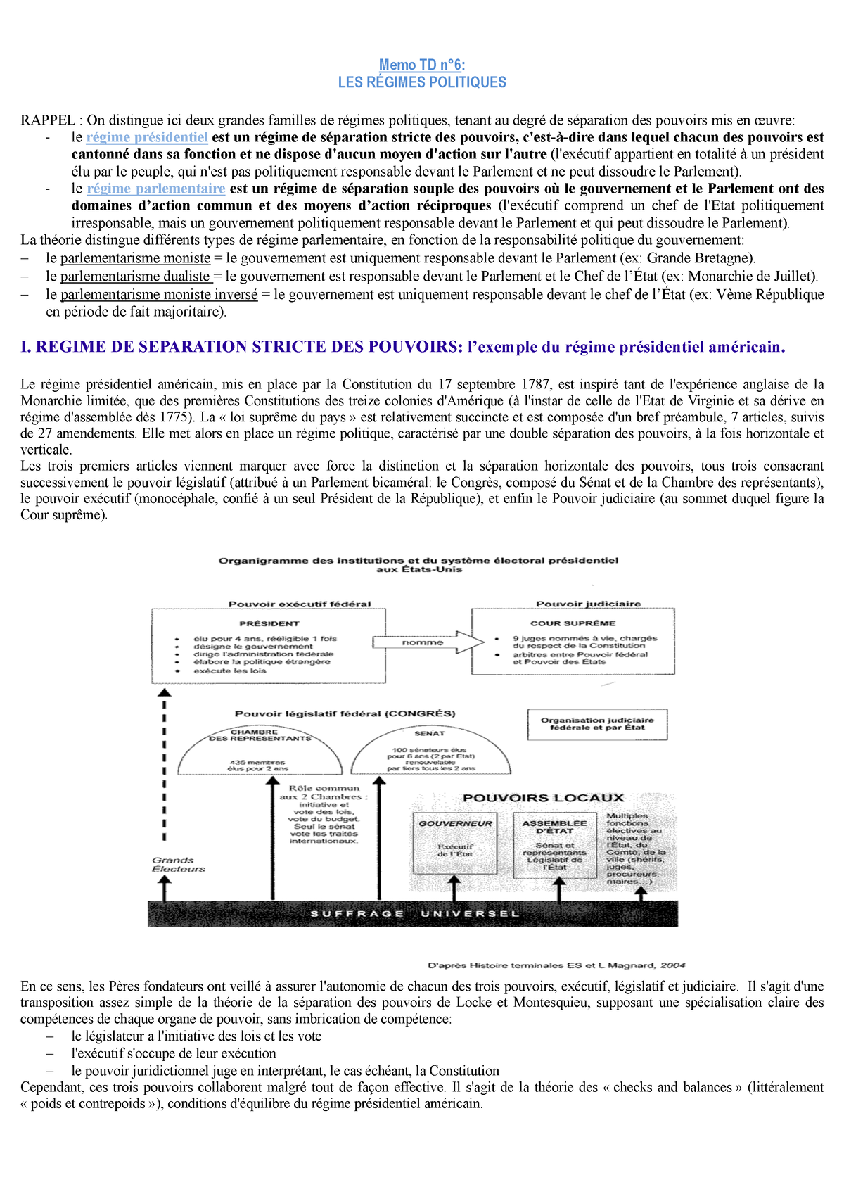 Memo Td6 Les Regimes Politiques Memo Td N°6 Les RÉgimes Politiques Rappel On Distingue Ici 7910