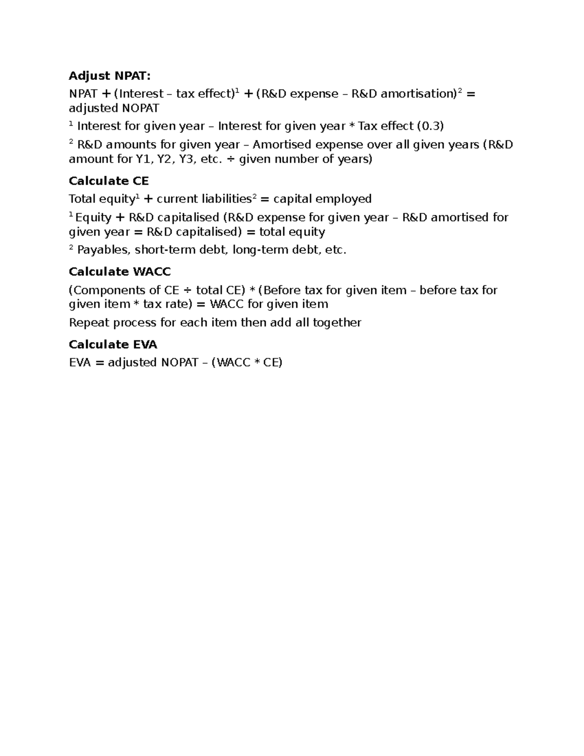 Quiz 2 Calculations - Calculation methods for Quiz 2 - Adjust NPAT ...