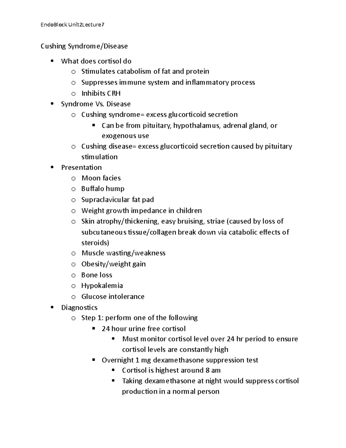 Unit2Lecture 7Cushing Disease EndoBlock Unit2Lecture Cushing Syndrome