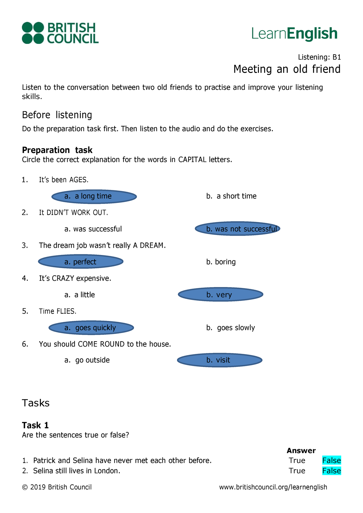 Listening U12 - Apuntes - © 2019 British Council Britishcouncil ...