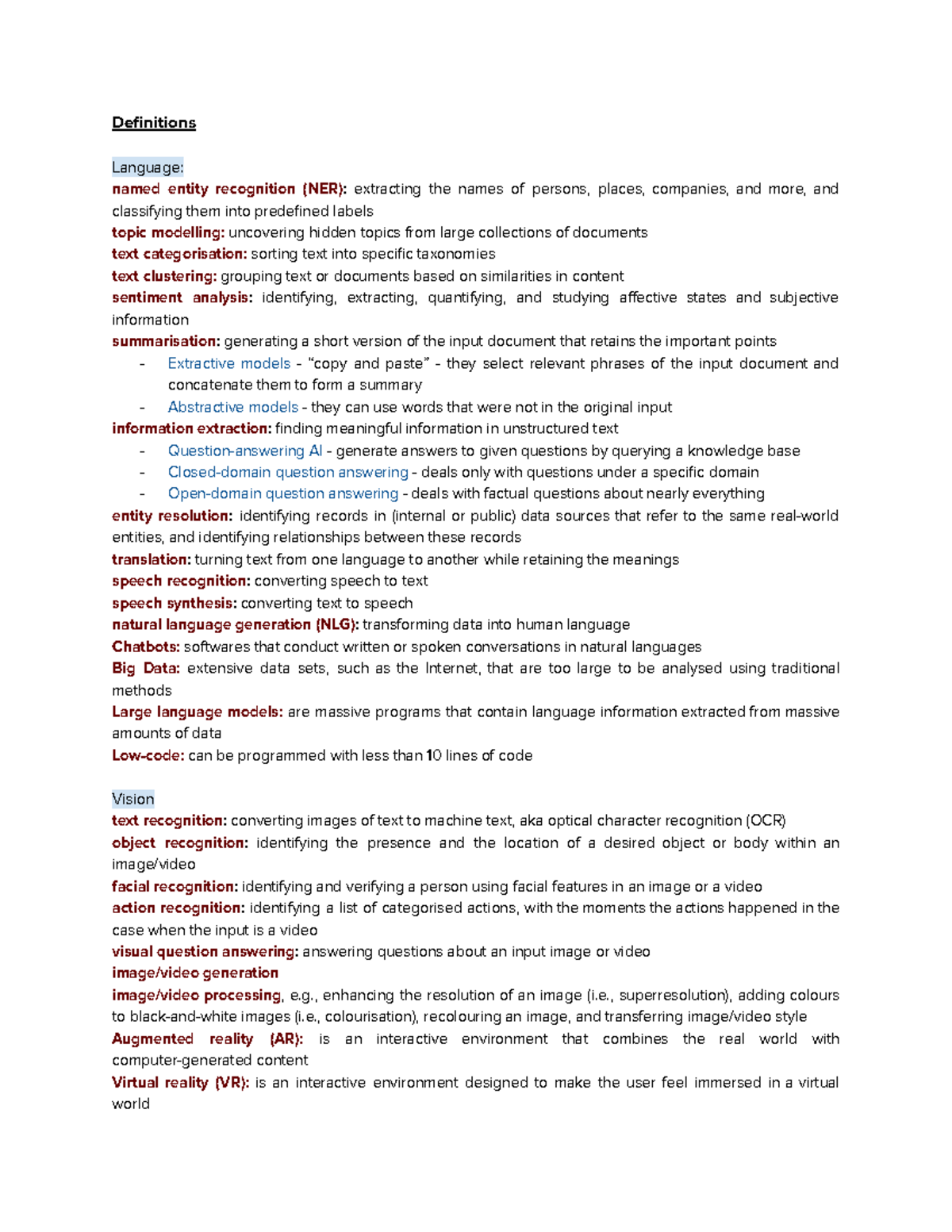 Hs1501 definitions - Definitions Language: named entity recognition ...
