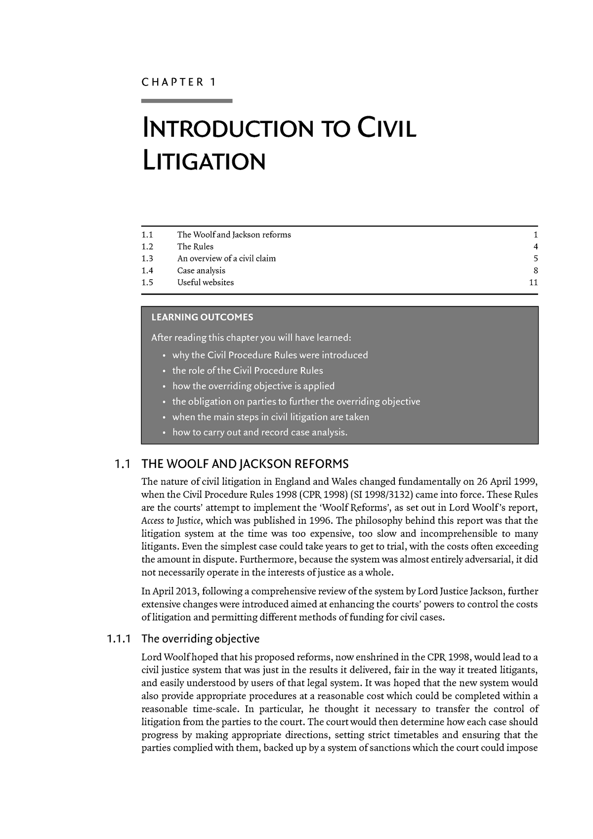 Chapter 01 2 - Civil Litigation - Introduction To Civil Litigation 1 ...