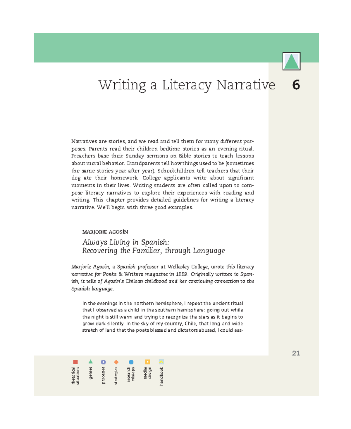 Chapter 6 - Writing a Literacy Narrative (Norton Field Guide 2nd ed ...