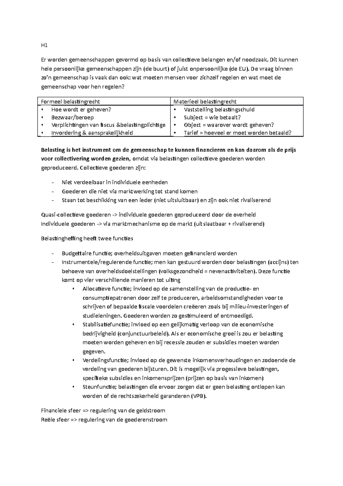 Samenvatting Elementair Belastingrecht: Voor Economen En ...