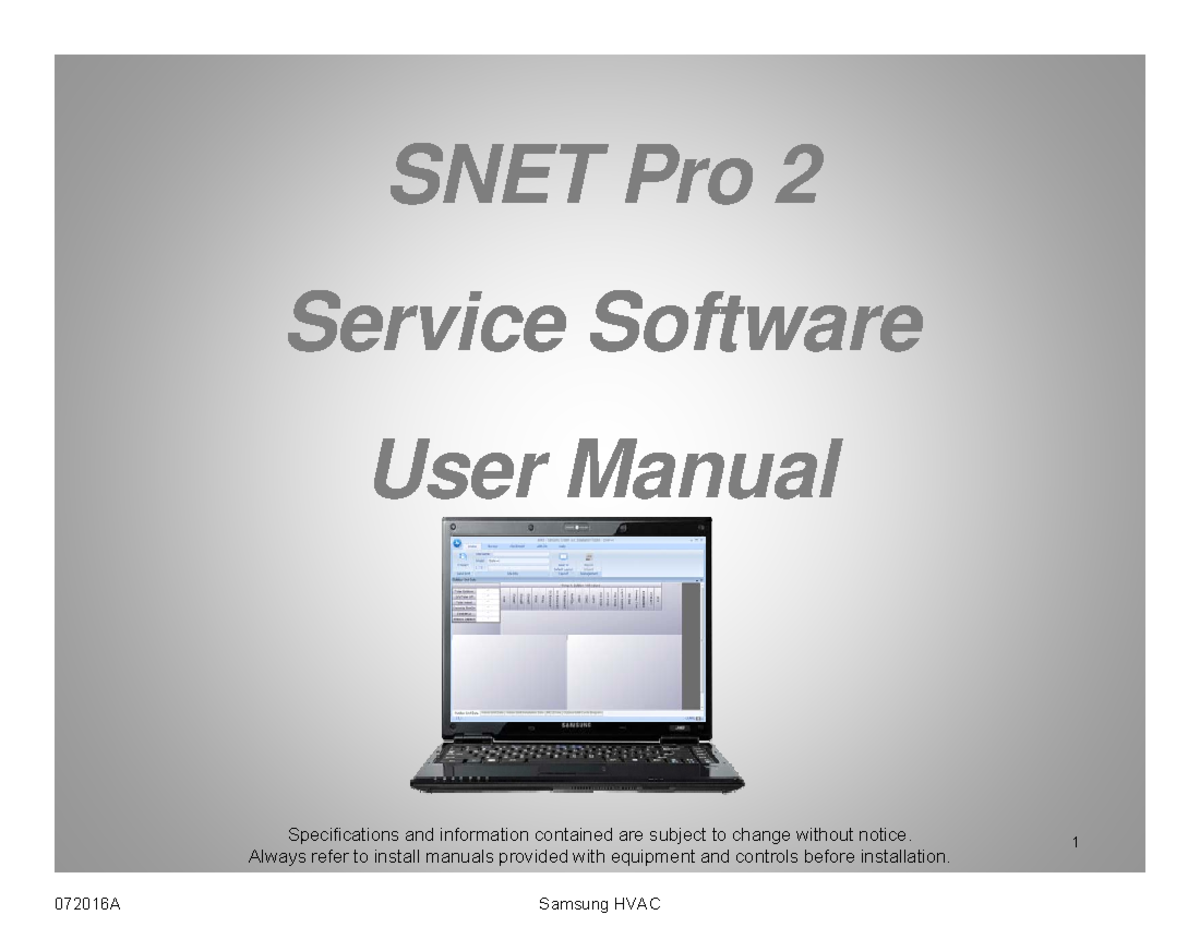 Snet+Pro+Service+Software SNET+Pro+2+Instructions - Specifications and ...