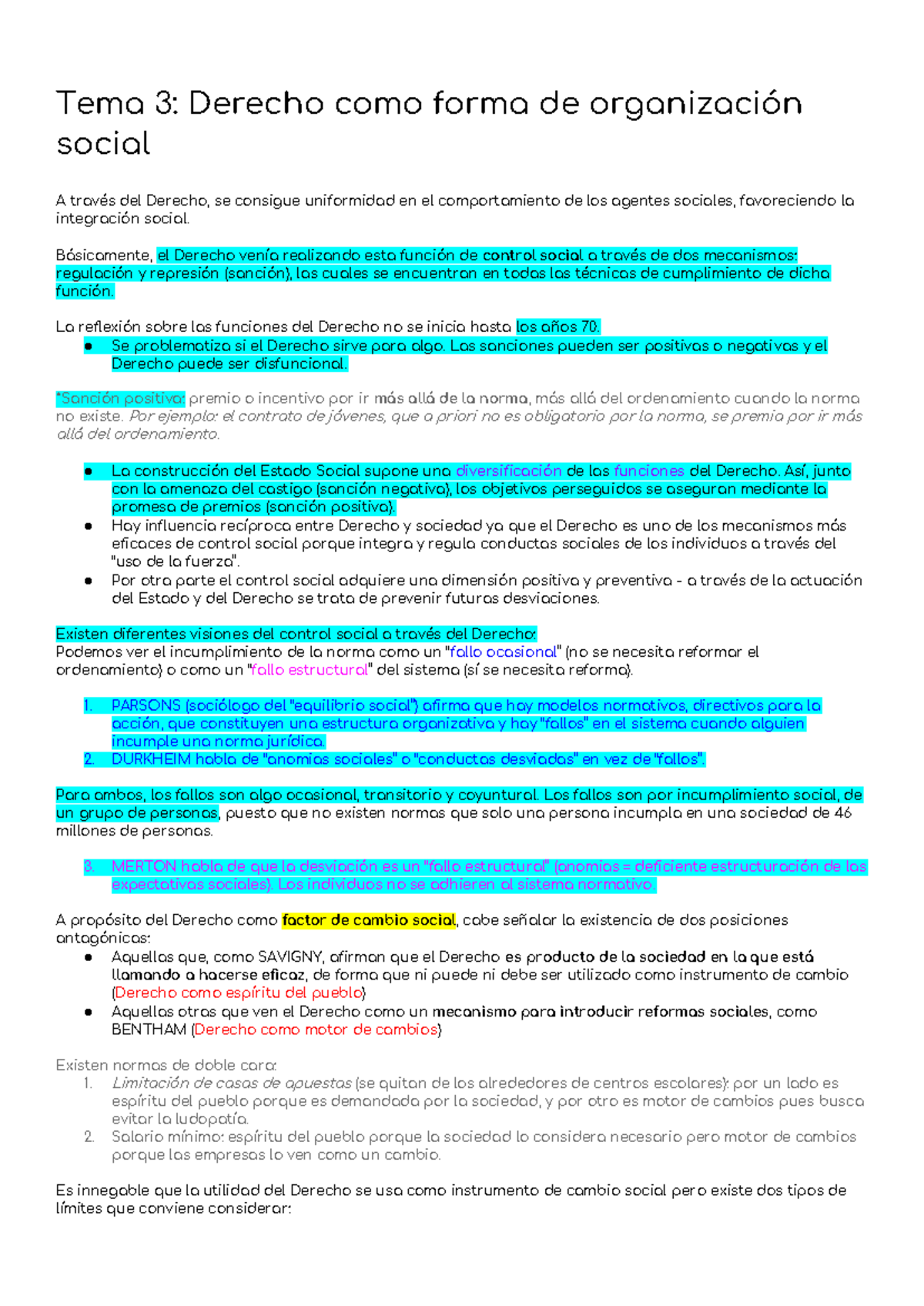 Teoría del Derecho Tema 3 - Tema 3: Derecho como forma de organización ...