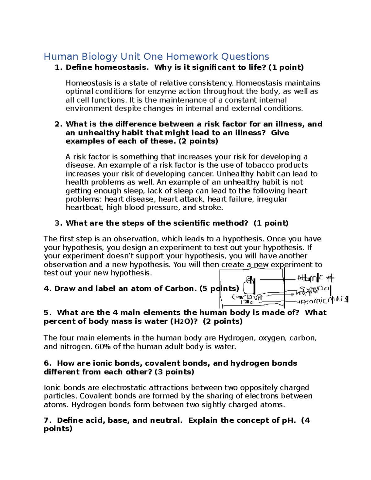 higher human biology unit 1 homework answers